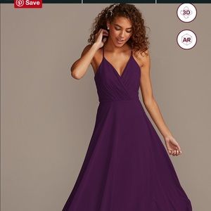 Like new- david bridal spaghetti strap full skirt bridesmaid dress